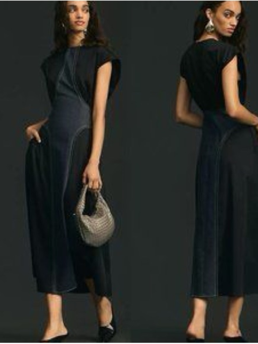 Anthropologie Mehtap Elaidi Tap Sleeve Denim Panel Dress Medium/Large?